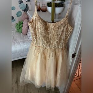 Elegant Gold Kids Dress